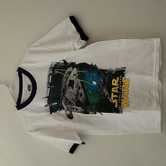 Disney Star Wars The Force Awakens White Ringer T-shirt - Picture 4 of 4